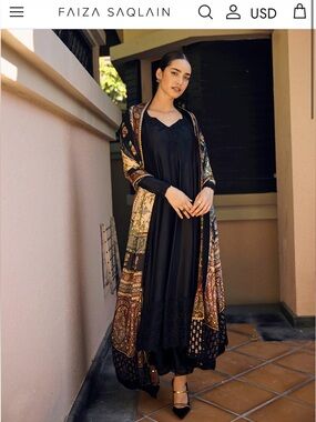 Faiza Saqlain Raw Silk Pakistani Outfit